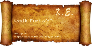 Kosik Euniké névjegykártya